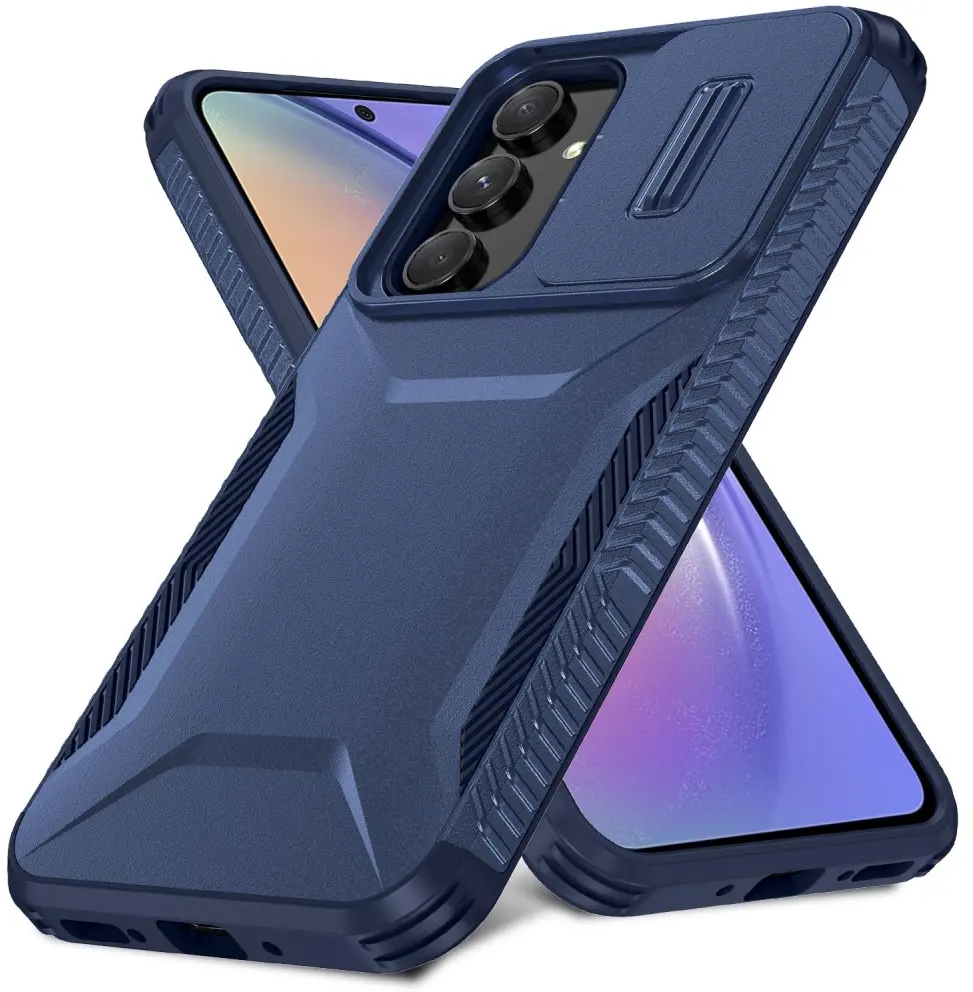 Samsung Galaxy A54 Hoesje Camera Slider Back Cover Schokbestendig Blauw afbeelding 2
