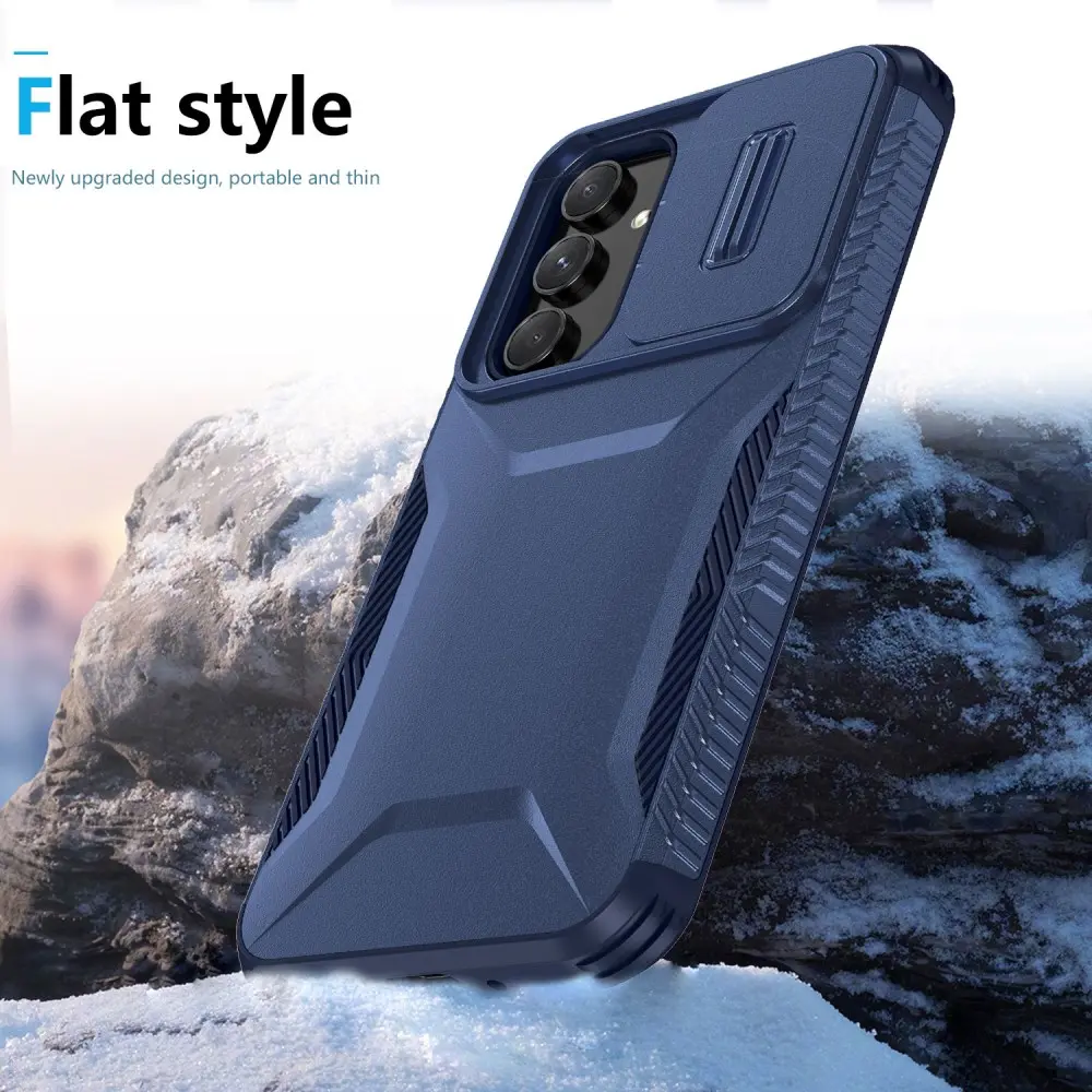 Samsung Galaxy A54 Hoesje Camera Slider Back Cover Schokbestendig Blauw afbeelding 4