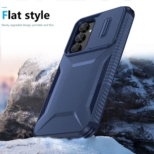 Samsung Galaxy A54 Hoesje Camera Slider Back Cover Schokbestendig Blauw afbeelding 4