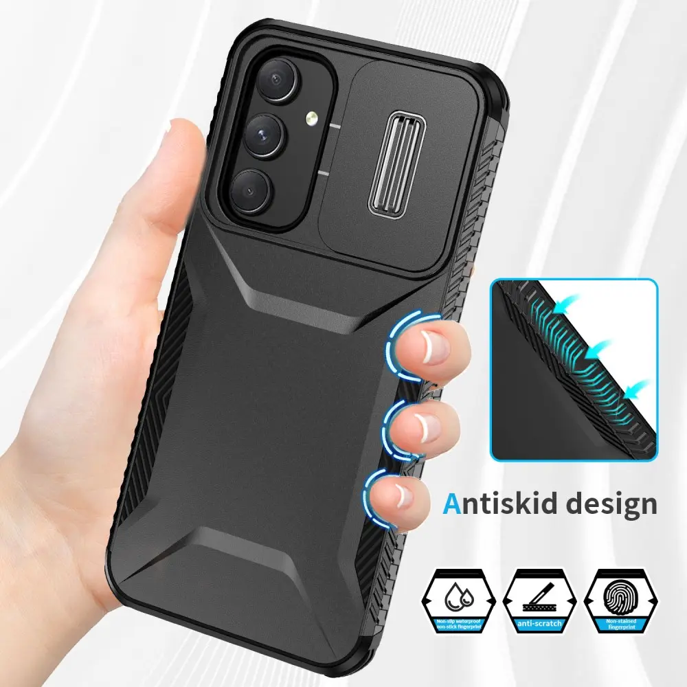 Samsung Galaxy A54 Hoesje Camera Slider Back Cover Schokbestendig Zwart afbeelding 8