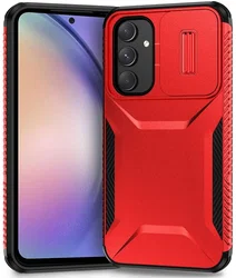 Samsung Galaxy A54 Hoesje Camera Slider Back Cover Schokbestendig Rood afbeelding