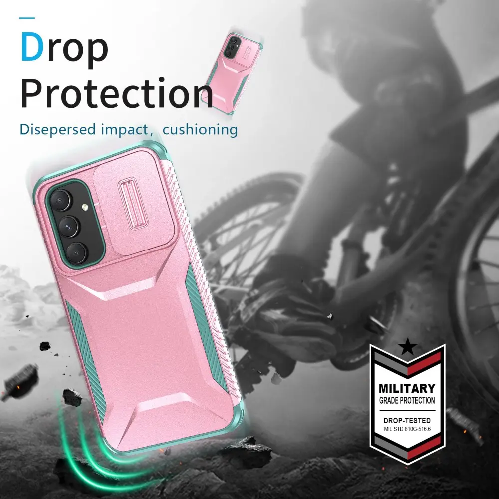 Samsung Galaxy A54 Hoesje Camera Slider Back Cover Schokbestendig Roze afbeelding 9