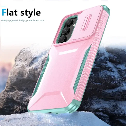 Samsung Galaxy A54 Hoesje Camera Slider Back Cover Schokbestendig Roze afbeelding 4