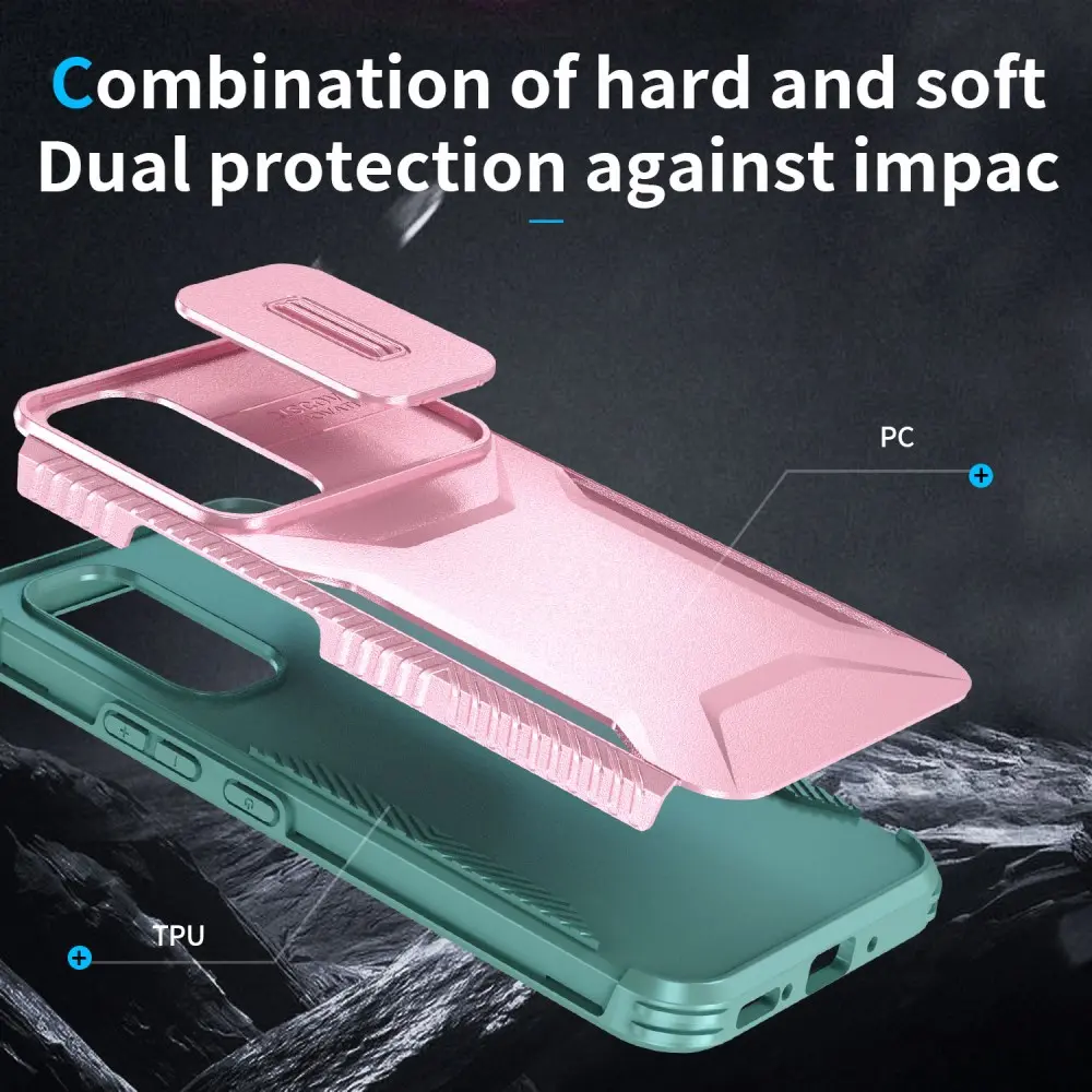 Samsung Galaxy A54 Hoesje Camera Slider Back Cover Schokbestendig Roze afbeelding 6