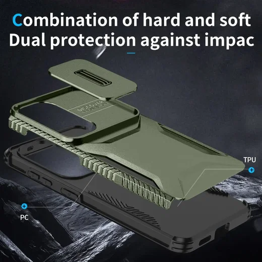 Samsung Galaxy S26 Hoesje Camera Slider Back Cover Schokbestendig Groen afbeelding 9