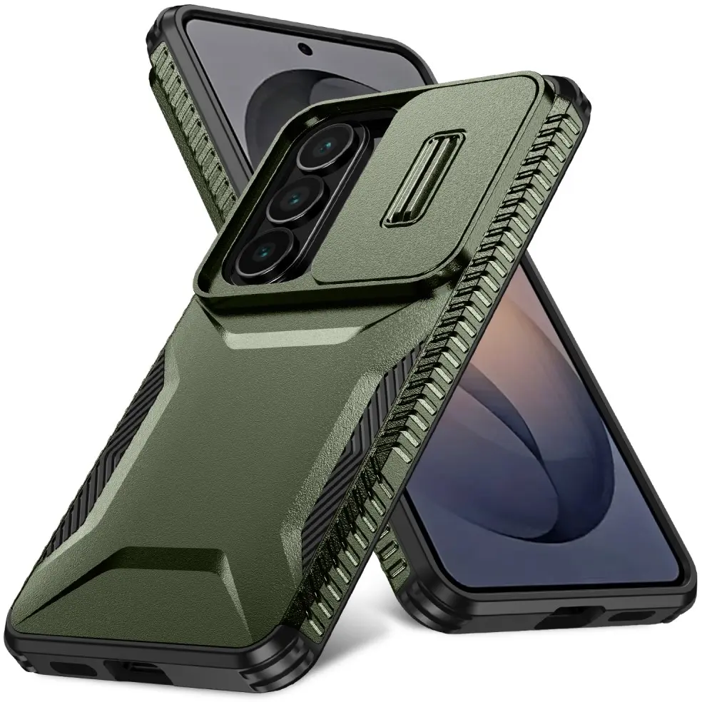 Samsung Galaxy S26 Hoesje Camera Slider Back Cover Schokbestendig Groen afbeelding 2