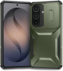 Samsung Galaxy S26 Hoesje Camera Slider Back Cover Schokbestendig Groen afbeelding