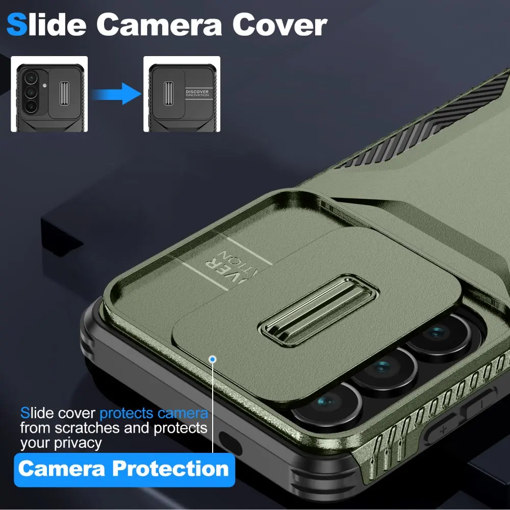Samsung Galaxy S26 Hoesje Camera Slider Back Cover Schokbestendig Groen afbeelding 5