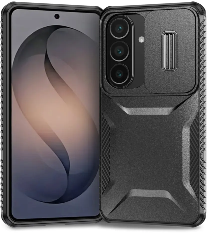 Samsung Galaxy S26 Hoesje Camera Slider Back Cover Schokbestendig Zwart afbeelding 1