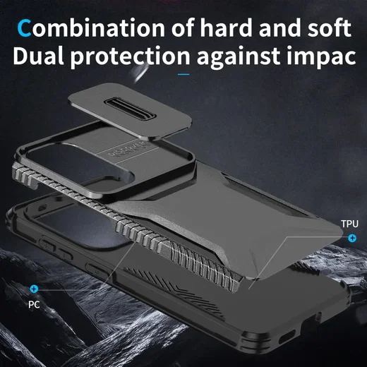 Samsung Galaxy S26 Hoesje Camera Slider Back Cover Schokbestendig Zwart afbeelding 9