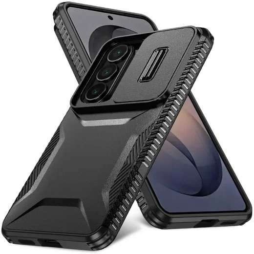 Samsung Galaxy S26 Hoesje Camera Slider Back Cover Schokbestendig Zwart afbeelding 2