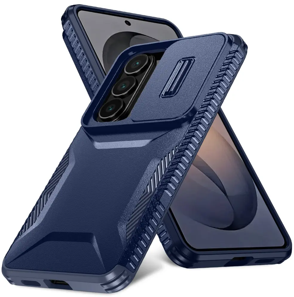 Samsung Galaxy S26 Hoesje Camera Slider Back Cover Schokbestendig Blauw afbeelding 2