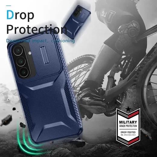 Samsung Galaxy S26 Hoesje Camera Slider Back Cover Schokbestendig Blauw afbeelding 10