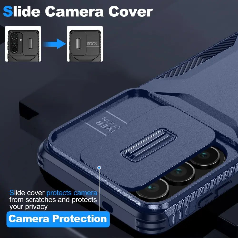 Samsung Galaxy S26 Hoesje Camera Slider Back Cover Schokbestendig Blauw afbeelding 5