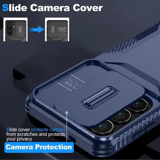 Samsung Galaxy S26 Hoesje Camera Slider Back Cover Schokbestendig Blauw afbeelding 5