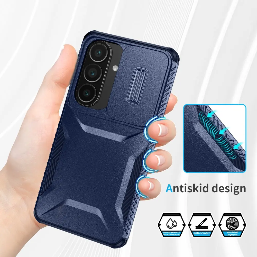 Samsung Galaxy S26 Hoesje Camera Slider Back Cover Schokbestendig Blauw afbeelding 7