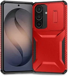 Samsung Galaxy S26 Hoesje Camera Slider Back Cover Schokbestendig Rood afbeelding