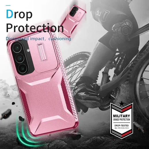 Samsung Galaxy S26 Hoesje Camera Slider Back Cover Schokbestendig Roze afbeelding 10