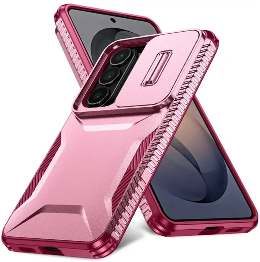 Samsung Galaxy S26 Hoesje Camera Slider Back Cover Schokbestendig Roze afbeelding 2