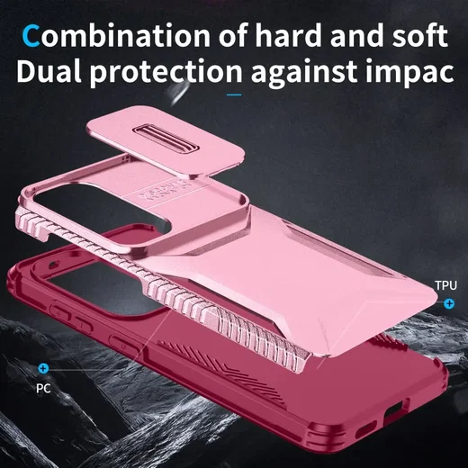 Samsung Galaxy S26 Hoesje Camera Slider Back Cover Schokbestendig Roze afbeelding 9