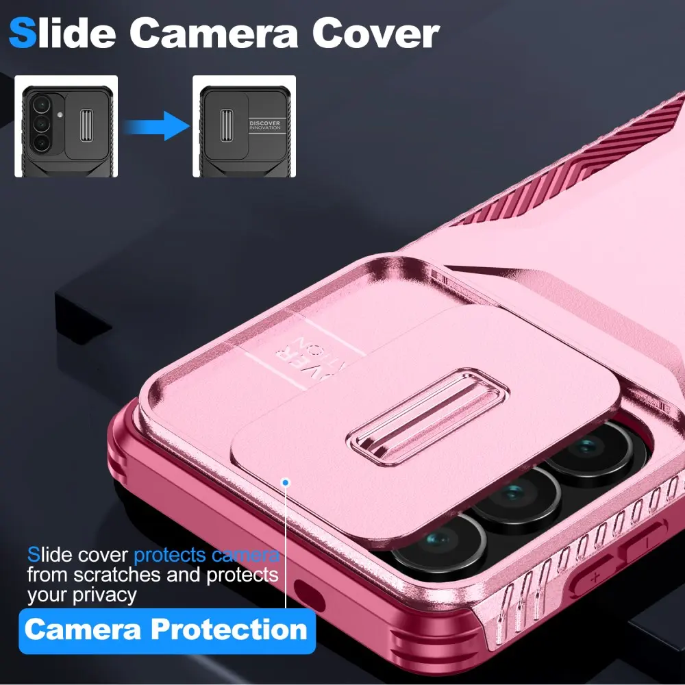 Samsung Galaxy S26 Hoesje Camera Slider Back Cover Schokbestendig Roze afbeelding 5