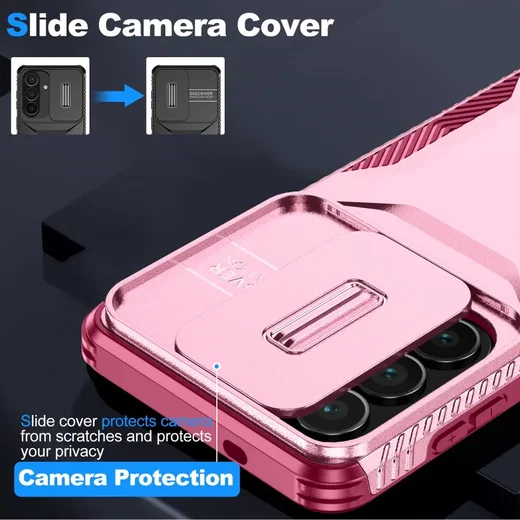 Samsung Galaxy S26 Hoesje Camera Slider Back Cover Schokbestendig Roze afbeelding 5