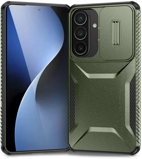 Samsung Galaxy S26 Plus Hoesje Camera Slider Back Cover Schokbestendig Groen afbeelding 2