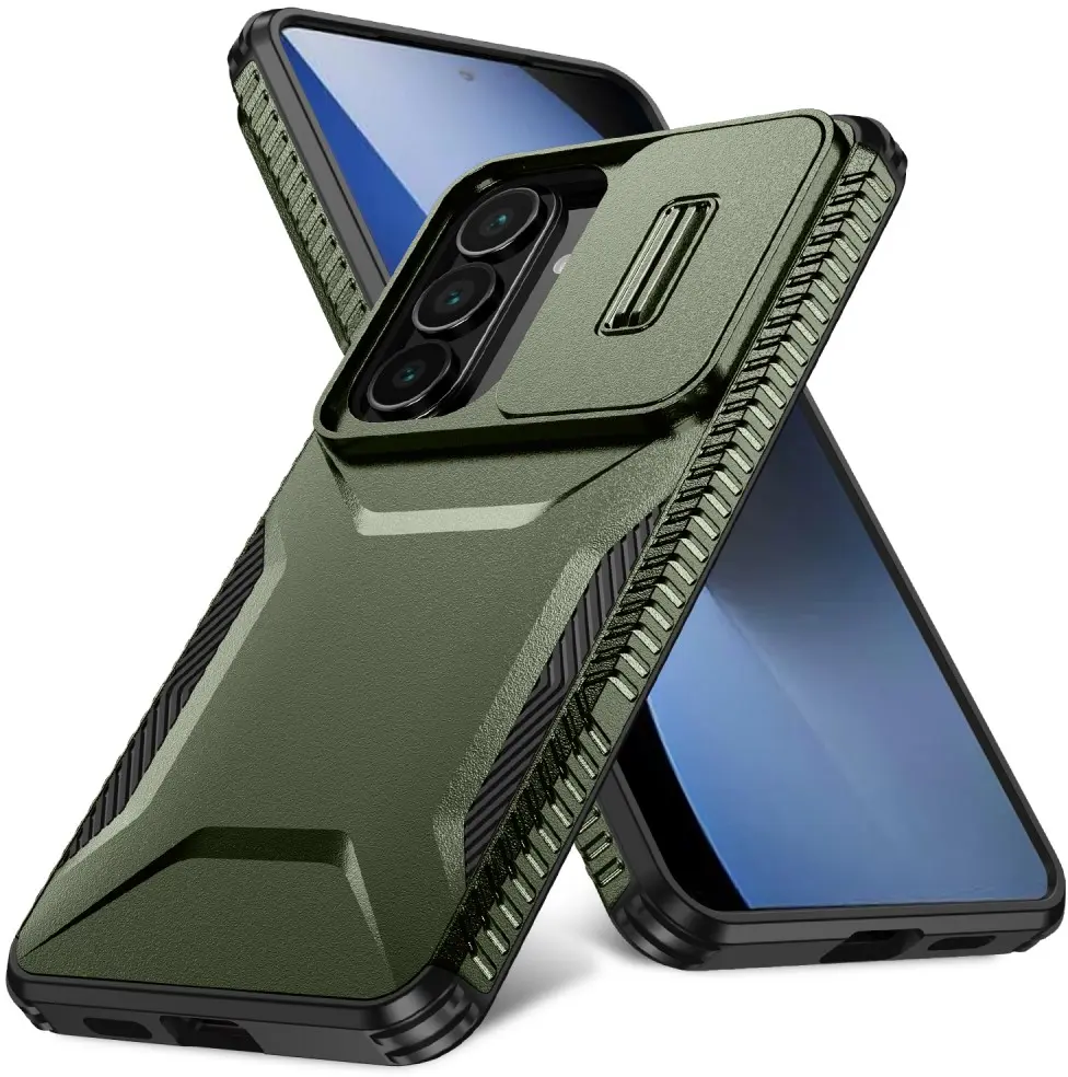 Samsung Galaxy S26 Plus Hoesje Camera Slider Back Cover Schokbestendig Groen afbeelding 1