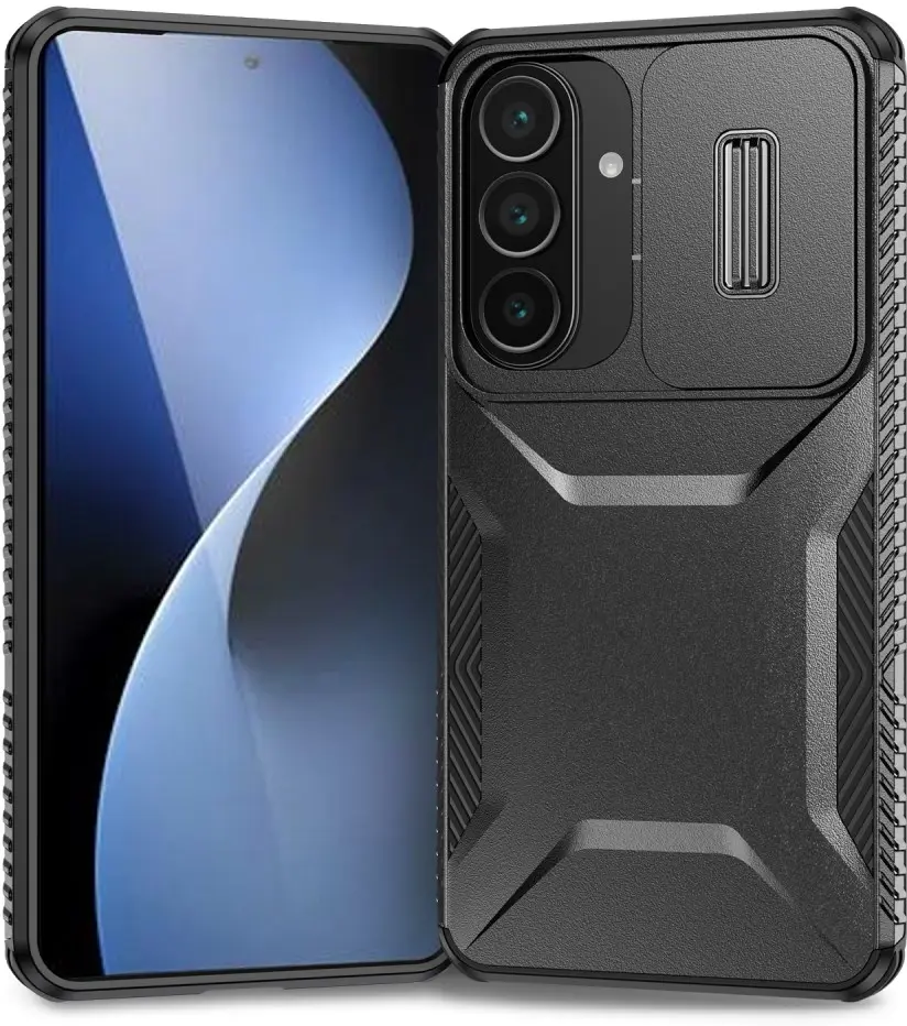 Samsung Galaxy S26 Plus Hoesje Camera Slider Back Cover Schokbestendig Zwart afbeelding 2