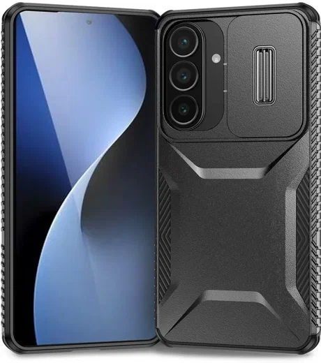 Samsung Galaxy S26 Plus Hoesje Camera Slider Back Cover Schokbestendig Zwart afbeelding 2