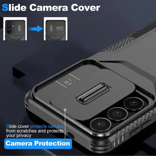 Samsung Galaxy S26 Plus Hoesje Camera Slider Back Cover Schokbestendig Zwart afbeelding 5