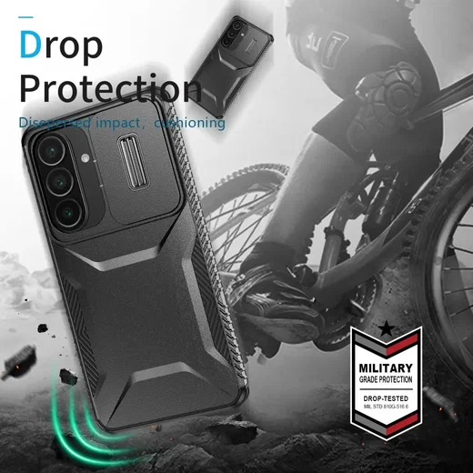 Samsung Galaxy S26 Plus Hoesje Camera Slider Back Cover Schokbestendig Zwart afbeelding 10