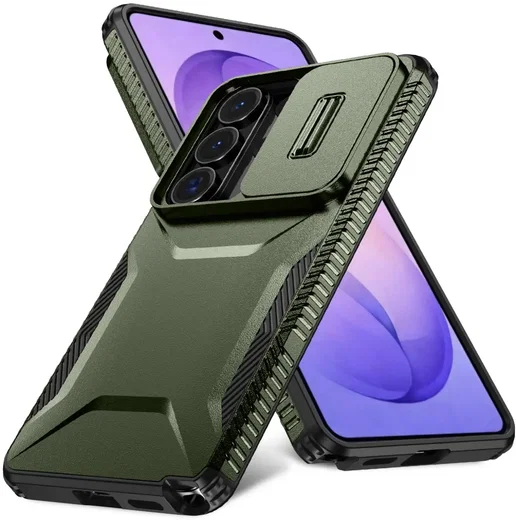 Samsung Galaxy S26 Ultra Hoesje Camera Slider Back Cover Schokbestendig Groen afbeelding 1