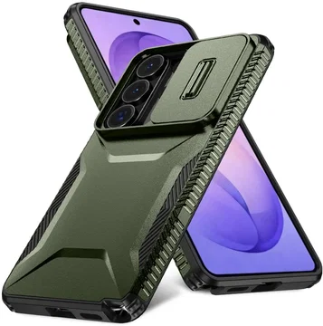Samsung Galaxy S26 Ultra Hoesje Camera Slider Back Cover Schokbestendig Groen