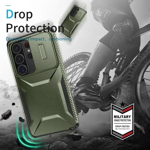 Samsung Galaxy S26 Ultra Hoesje Camera Slider Back Cover Schokbestendig Groen afbeelding 10