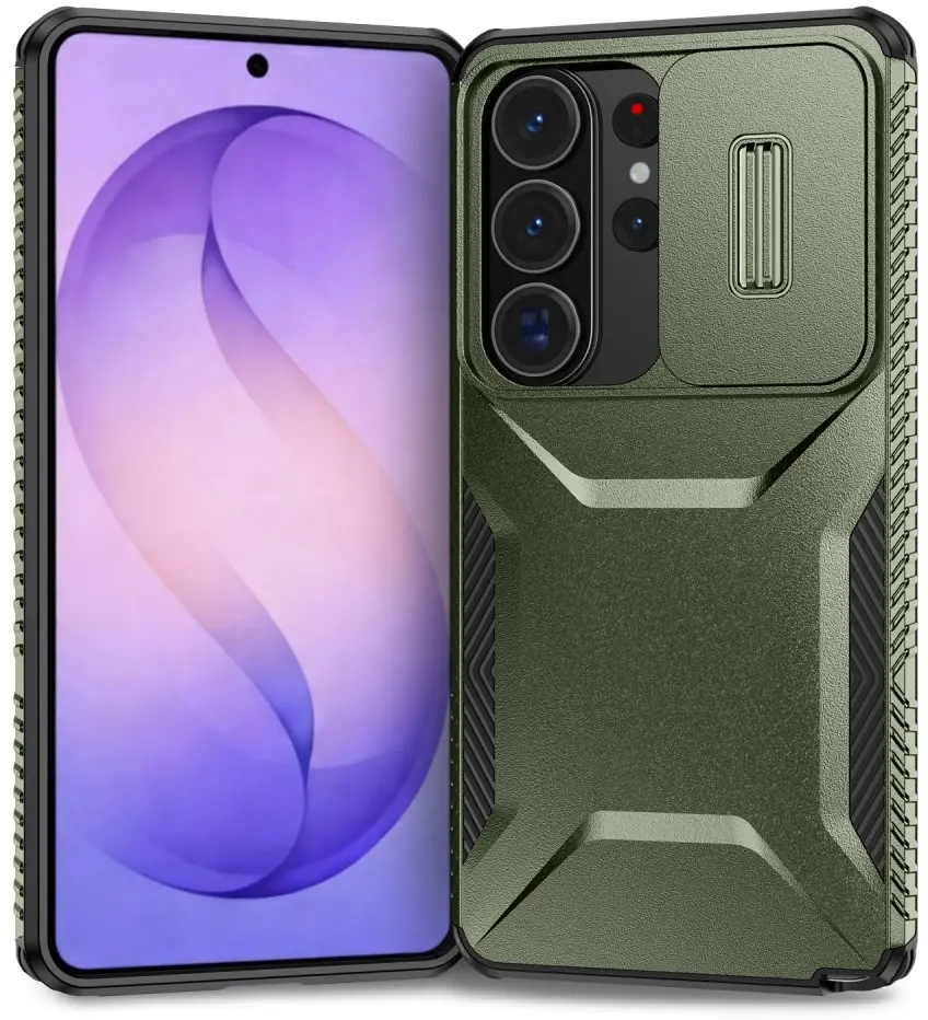 Samsung Galaxy S26 Ultra Hoesje Camera Slider Back Cover Schokbestendig Groen afbeelding 2