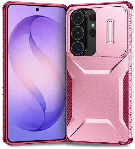 Samsung Galaxy S26 Ultra Hoesje Camera Slider Back Cover Schokbestendig Roze afbeelding 2