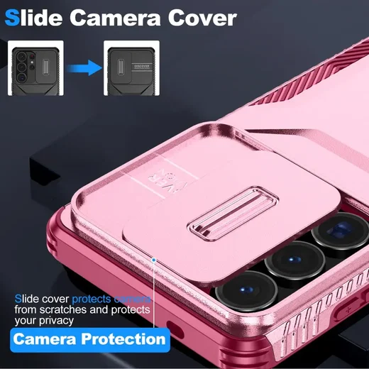 Samsung Galaxy S26 Ultra Hoesje Camera Slider Back Cover Schokbestendig Roze afbeelding 5