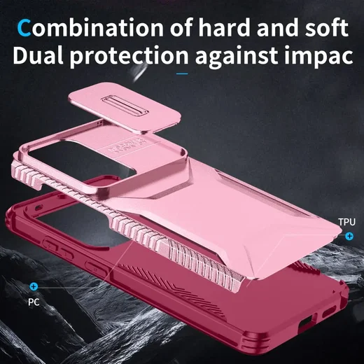 Samsung Galaxy S26 Ultra Hoesje Camera Slider Back Cover Schokbestendig Roze afbeelding 9