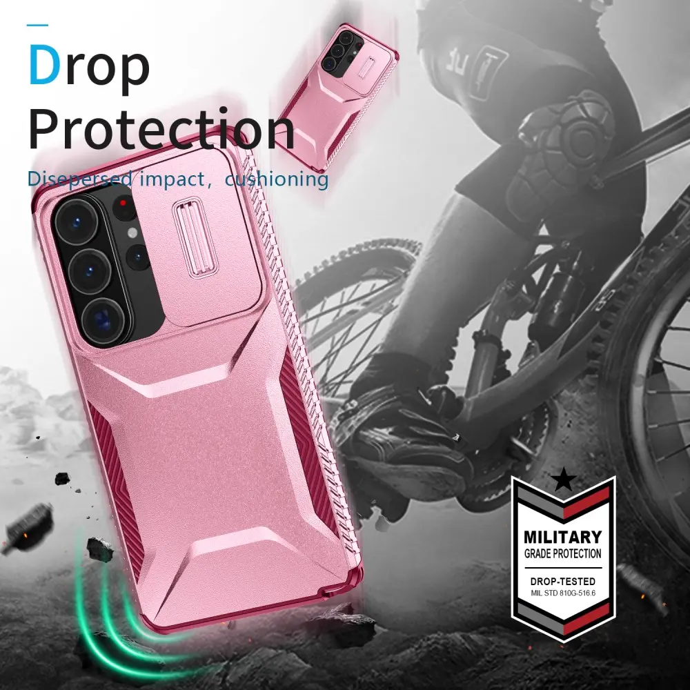 Samsung Galaxy S26 Ultra Hoesje Camera Slider Back Cover Schokbestendig Roze afbeelding 10