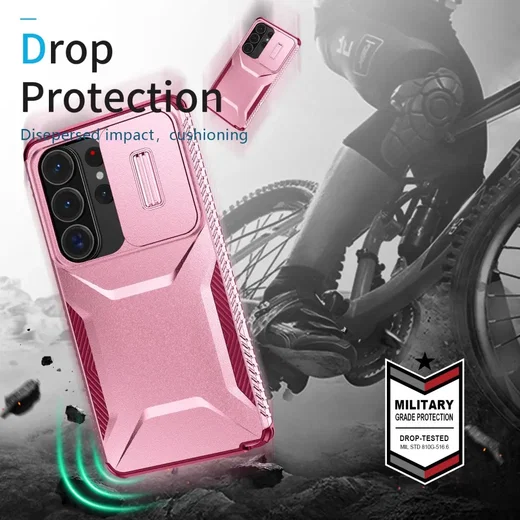 Samsung Galaxy S26 Ultra Hoesje Camera Slider Back Cover Schokbestendig Roze afbeelding 10