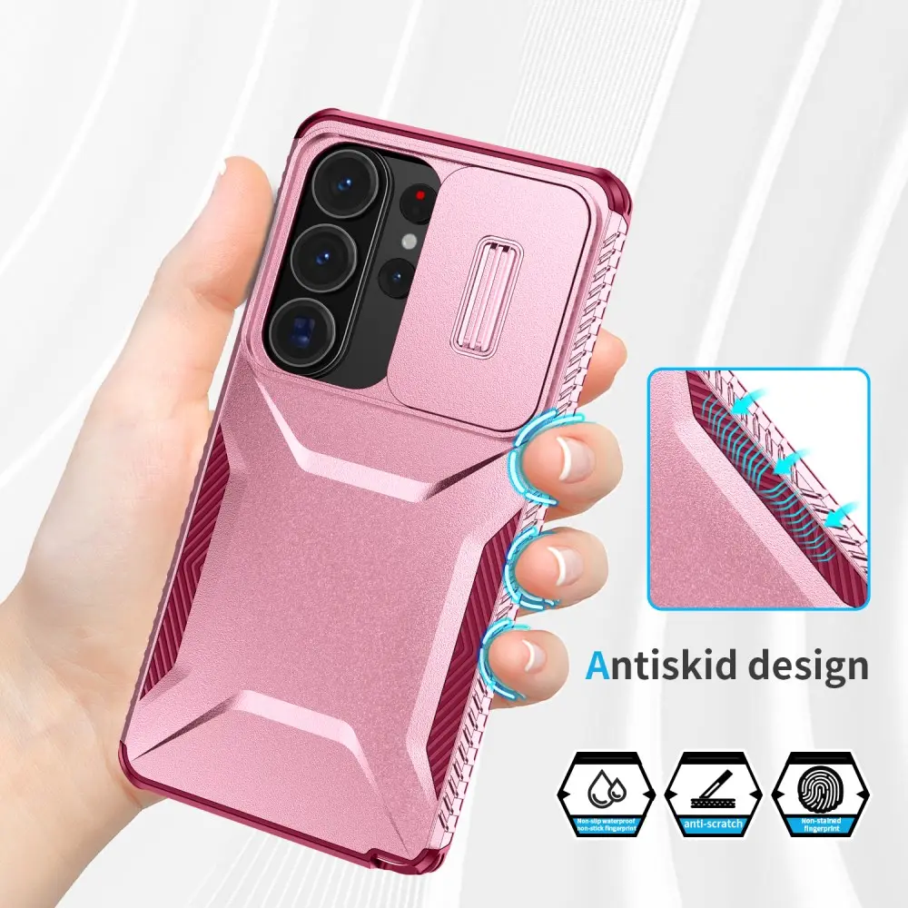 Samsung Galaxy S26 Ultra Hoesje Camera Slider Back Cover Schokbestendig Roze afbeelding 7