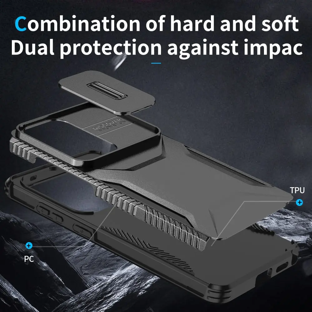 Samsung Galaxy S26 Ultra Hoesje Camera Slider Back Cover Schokbestendig Zwart afbeelding 9