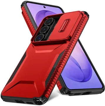Samsung Galaxy S26 Ultra Hoesje Camera Slider Back Cover Schokbestendig Rood