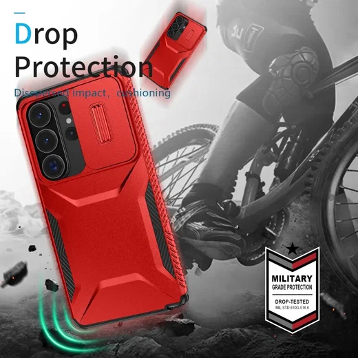 Samsung Galaxy S26 Ultra Hoesje Camera Slider Back Cover Schokbestendig Rood afbeelding 10