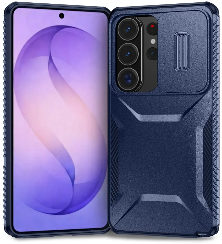 Samsung Galaxy S26 Ultra Hoesje Camera Slider Back Cover Schokbestendig Blauw afbeelding 2
