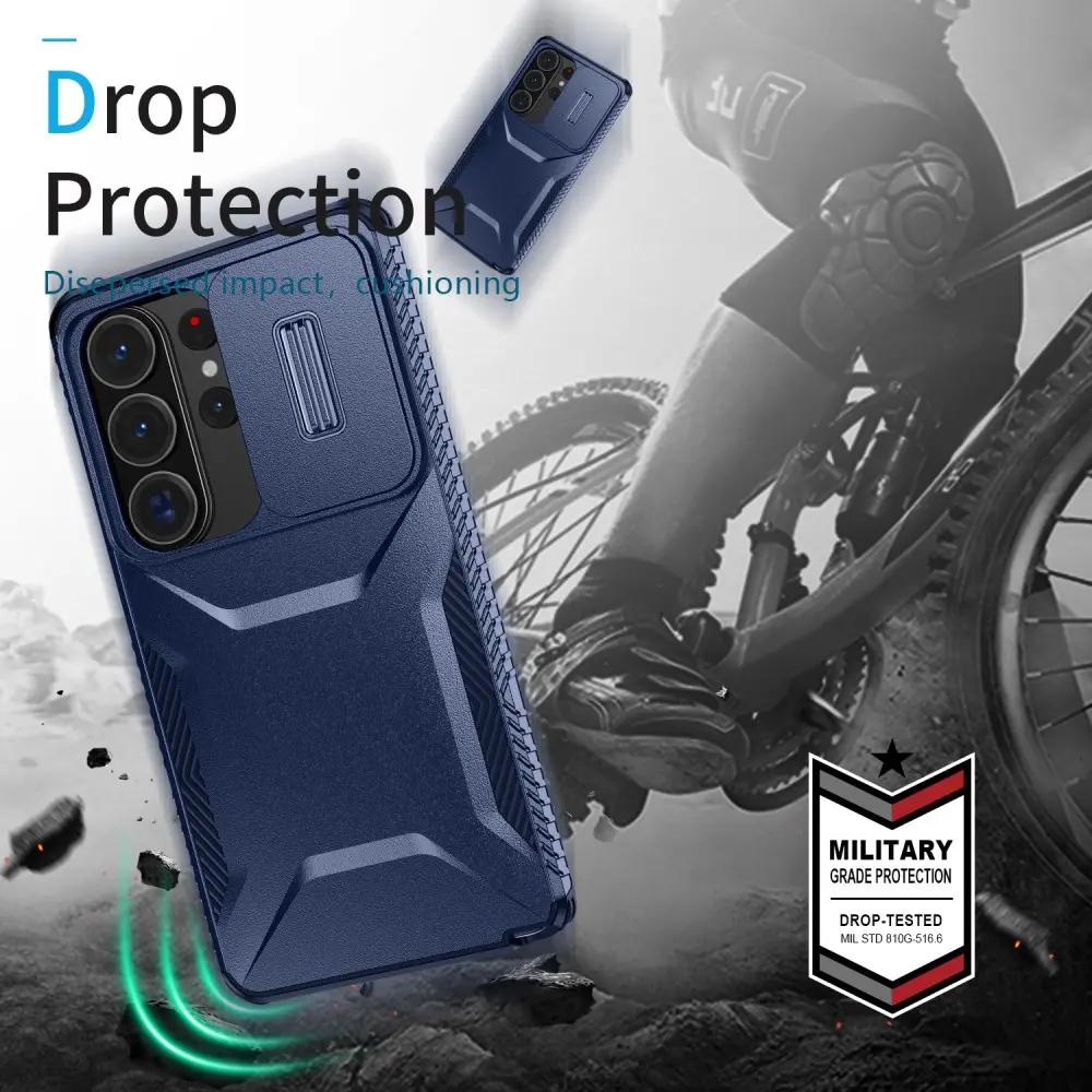Samsung Galaxy S26 Ultra Hoesje Camera Slider Back Cover Schokbestendig Blauw afbeelding 10