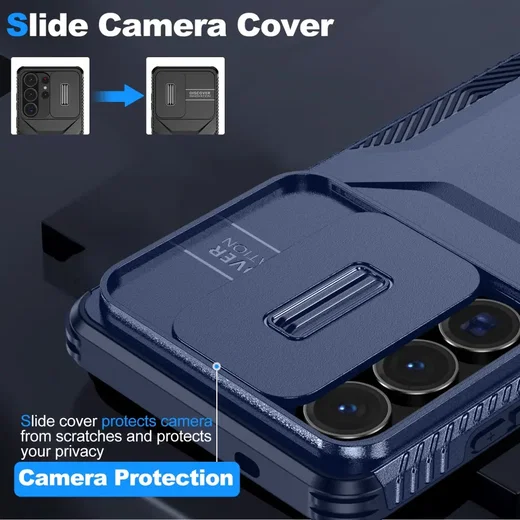 Samsung Galaxy S26 Ultra Hoesje Camera Slider Back Cover Schokbestendig Blauw afbeelding 7