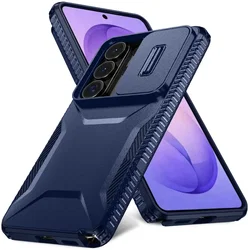 Samsung Galaxy S26 Ultra Hoesje Camera Slider Back Cover Schokbestendig Blauw afbeelding