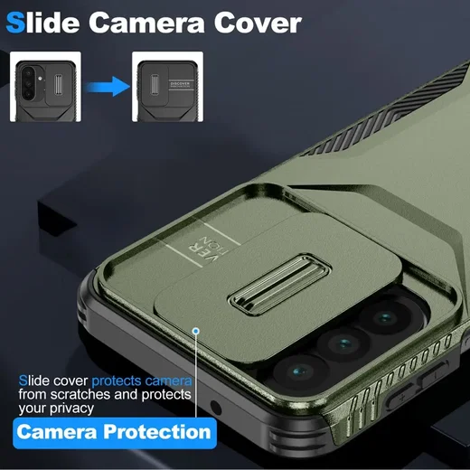 Samsung Galaxy A27 Hoesje Camera Slider Back Cover Schokbestendig Groen afbeelding 5